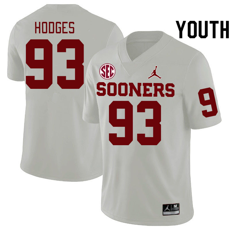 Youth #93 Ace Hodges Oklahoma Sooners 2024 SEC Conference College Football Jerseys-White